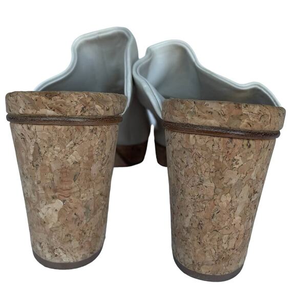 Women's Vince Wyatt-E Flax Leather Open Toe Cork Heel Slip-On Wedge Sandals 6M - Picture 5 of 14